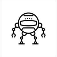 robot monster outline icon. robot black line illustration. vector