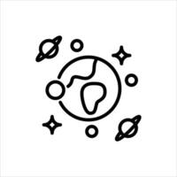 planet outline icon. planet black line illustration. vector