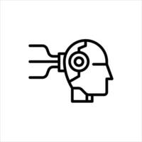 robot outline icon. robotic black line illustration. vector