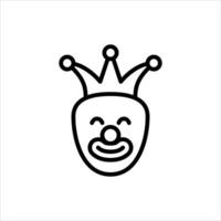 comedy outline icon. clown black line illustration. vector