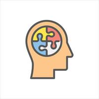 problem filled outline icon. puzzle color line illustration. vector