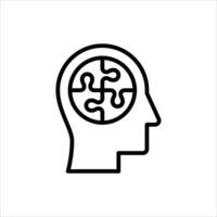 problem outline icon. puzzle black line illustration. vector
