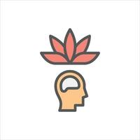 peace filled outline icon. relax color line illustration. vector