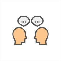conversation filled outline icon. dialogue color line illustration. vector