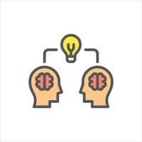 collaboration filled outline icon. idea color line illustration. vector
