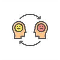 empathy filled outline icon. support color line illustration. vector