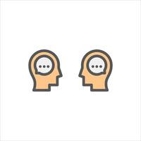 communication filled outline icon. conversation color line illustration. vector