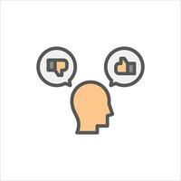feedback filled outline icon. review color line illustration. vector