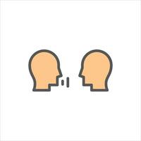 speak filled outline icon. communication color line illustration. vector