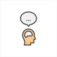 opinion filled outline icon. comment color line illustration. vector