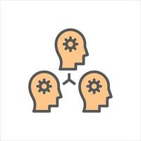 teamwork filled outline icon. collaboration color line illustration. vector