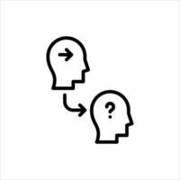 mentoring outline icon. coach black line illustration. vector