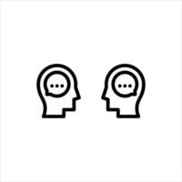 communication outline icon. conversation black line illustration. vector