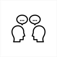 conversation outline icon. dialogue black line illustration. vector