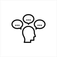 think outline icon. overthinking black line illustration. vector