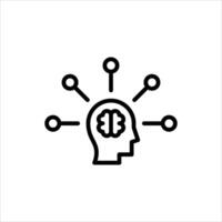 think outline icon. thinking black line illustration. vector