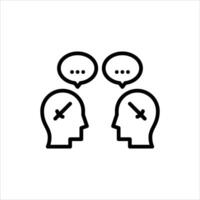 confrontation outline icon. conflict black line illustration. vector