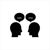 conversation glyph icon. dialogue solid illustration vector