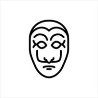 mask outline icon. mask black line illustration. vector