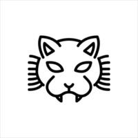therian mask outline icon. cat mask black line illustration. vector