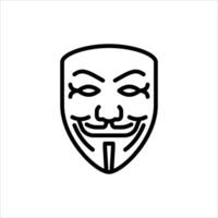 hacker mask outline icon. hacker mask black line illustration. vector
