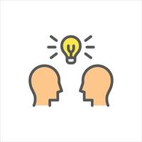 collaboration filled outline icon. teamwork color line illustration. vector