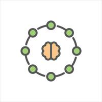 brainstorming filled outline icon. thinking color line illustration. vector