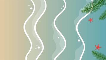 Abstract summer waves with warm gradient background and palm leaves video