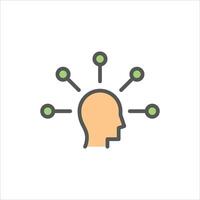 think filled outline icon. creative thinking color line illustration. vector