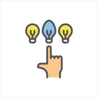 unique filled outline icon. different color line illustration. vector