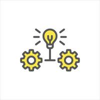 creative process filled outline icon. thinking process color line illustration. vector