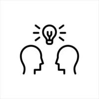 collaboration outline icon. teamwork black line illustration. vector