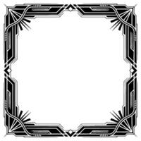 Art Deco Frame , Geometric Border With Golden Accents, Decorative Element vector
