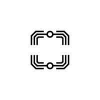 Abstract Tech Minimalist Geometric Symbol on White Background vector
