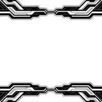 Futuristic Tech Frame, Abstract Circuitry Border , Digital White Background vector