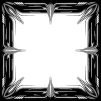 Art Deco Frame With Abstract Silver Accents on Black Background vector