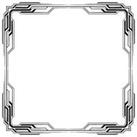 Geometric Art Deco Frame With Radial Lines Futuristic, Minimalist vector
