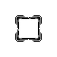 Futuristic Tech Frameborder Minimalist Black on White vector