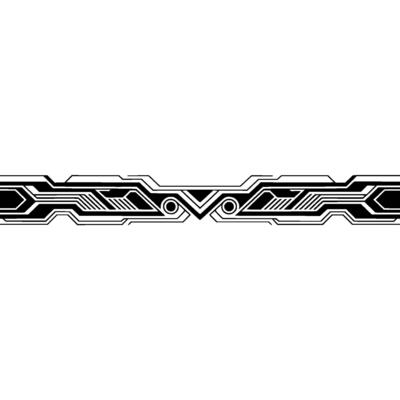 Futuristic Tech Border in Black and White, Geometric