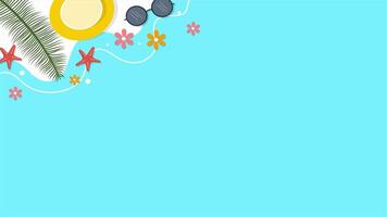 Sunny day at the swimming pool with floating summer elements animation video