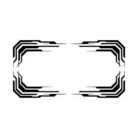 Tech Frame , Futuristic Ui Element, Black on White, Space for Text vector