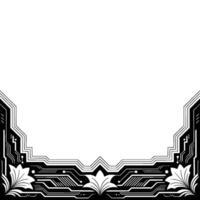 Modern Tech Floral Frame, Geometric Border, Minimalist , Space for Text vector