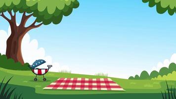 pacífico picnic preparar debajo arboles con patriótico elementos para julio 4to celebracion video