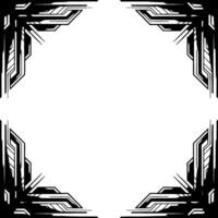 Geometric Frame Template, Art Deco Element, Futuristic Border vector