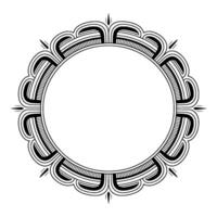 Decorative Circular Frame in Black and White, Elegant vector