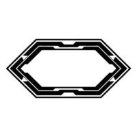 Futuristic Hexagon Frame Geometric Tech on White vector