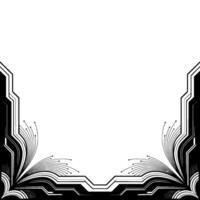 Futuristic Border Black White Geometric Frame vector