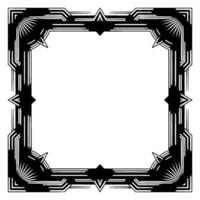 Art Deco Frame in Silver Black Elegant Border vector