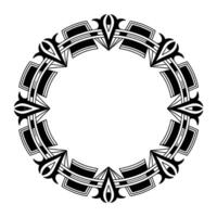 Geometric Circular Art Deco Frame in Black, Gray White vector