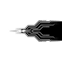 Abstract Tech Circuitry Black and White Data Flow vector